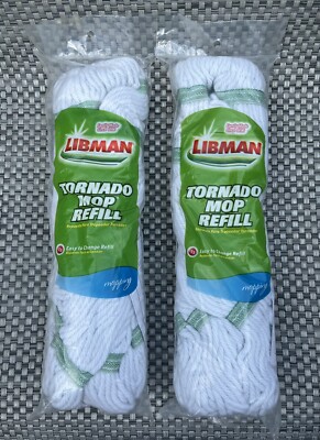 NEW Libman Tornado Mop Refill Lot of 2 Easy To Change Unopened Mopping