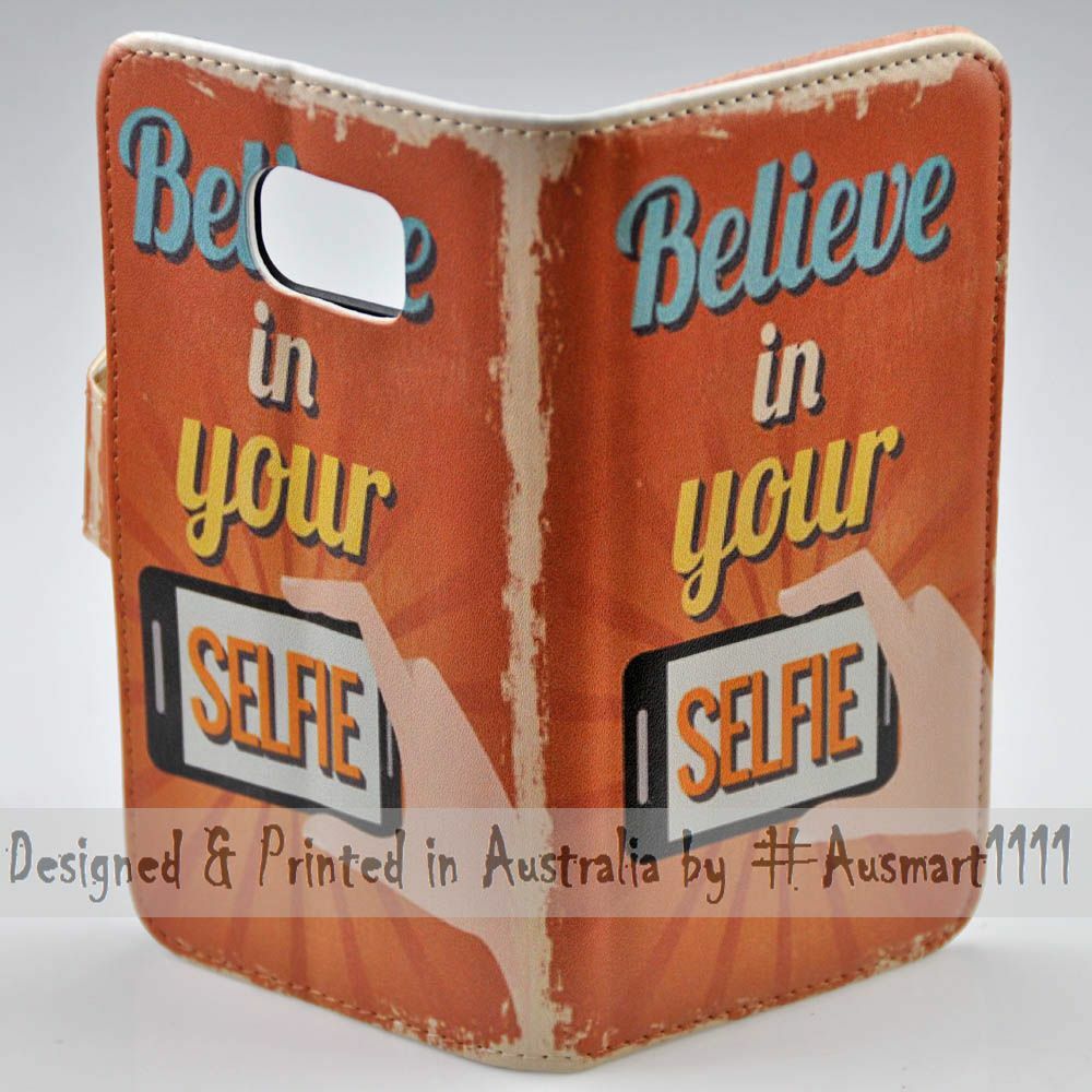 For Huawei Series - Believe in Your Selfie Print Wallet Mobile Phone Case Cover