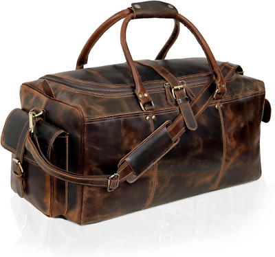 Large Italian Leather Duffle Travel Weekender Overnight Sports Duffel Bags for M