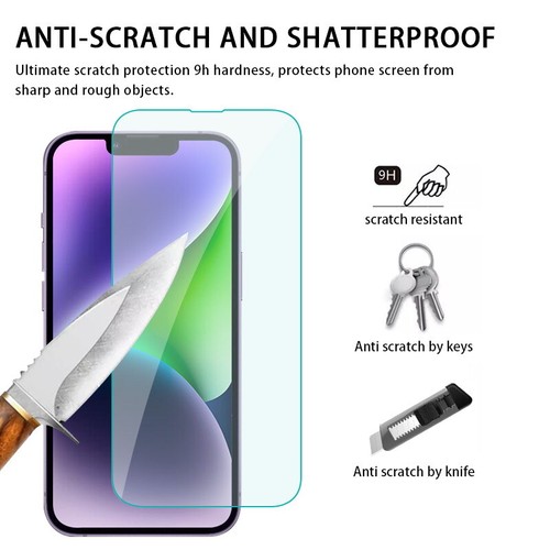 Tempered Glass Screen Protector Film For iPhone 16 15 Pro Max 14 13 12 11 XS XR - Picture 10 of 17