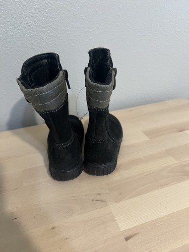 CLARKS GORE TEX BLACK SUEDE GIRL SHOES TALL BOOTS BOOTIES size 7.5 M LEATHER Kid - Picture 4 of 9