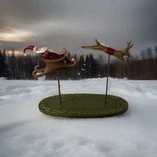 Demdaco Winter Carols Up On A Housetop Santa And Deer In Box