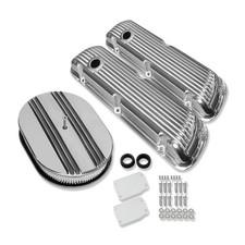 For Ford Sbf 289 351w Finned Short Valve Covers 12 Oval Half Air Cleaner Kit For Ford Sbf 289 351w Finned Short Valve Covers 12 Oval Half Air Cleaner Kit