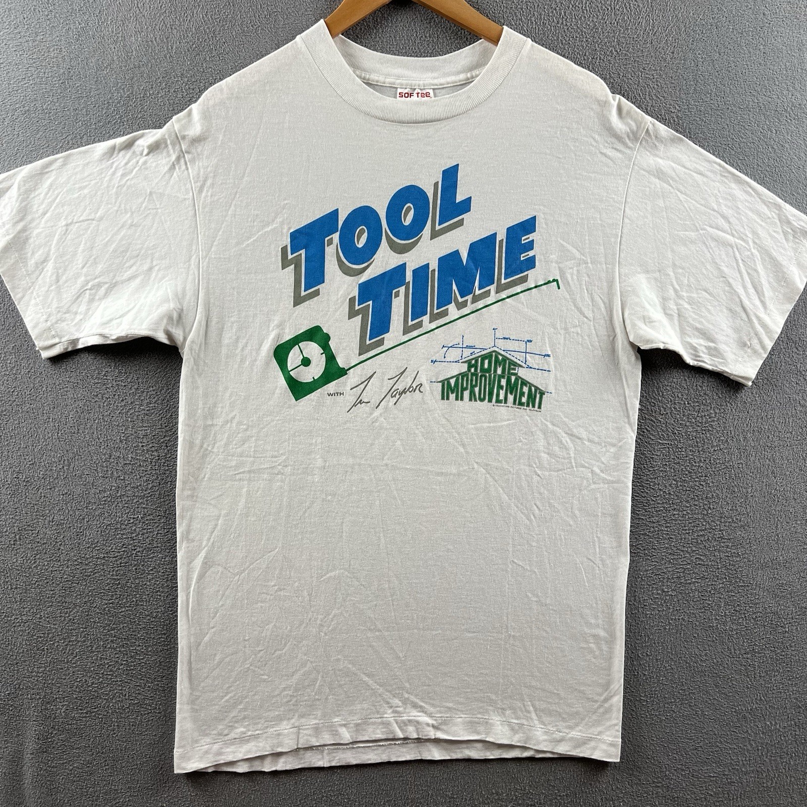 Vintage Home Improvement Shirt Mens Large White 90S Tv Promo Tim Allen Tool Time