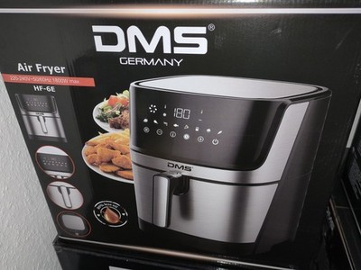 DMS Heißluft-Fritteuse HF-6E - 6 Liter - Airfryer - Fritteuse - Silber/Schwarz