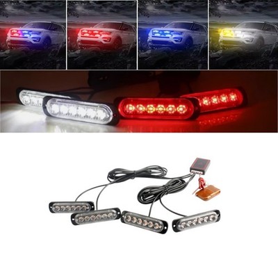 4Stk 6LED Auto Frontblitzer Warnleuchte Blitzlicht LKW Strobe Licht 12V 24W IP67