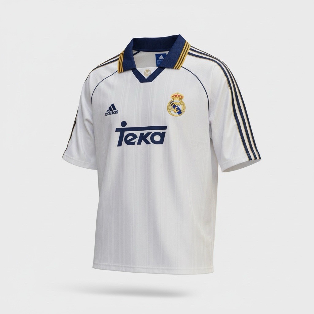 Adidas Real Madrid TEKA SPONSORED 99/00 Home Jersey In White Size