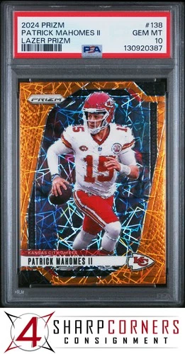2024 PANINI PRIZM LAZER #138 PATRICK MAHOMES II CHIEFS PSA 10