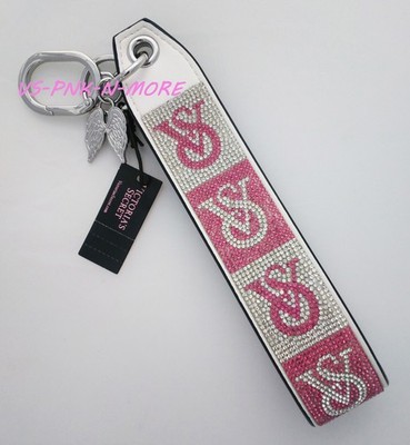 Victoria's Secret VS Bling Rhinestone Wristlet Strap Keychain Pink
