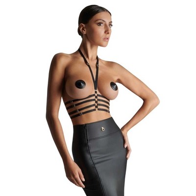 Maison Close Chambre Noire Harness schwarz verstellbare & abnehmbare Halsfessel