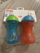 AL1 Nuby Clik-It Soft Spout Easy Grip Sippy Cup 2Pack - Easy Grip - 10oz/300ml