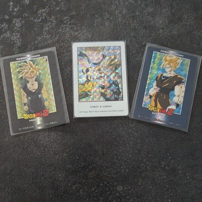 Lot of 3 Vintage Japan 90s Dragon Ball Z DBZ Carddass Prism Cards - Gohan & Goku