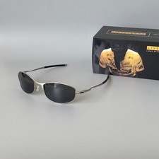 Oakley Tightrope OO4040 Polarized Sunglasses Silver Frame Black Lens