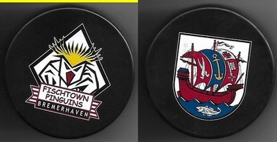 Eishockey Puck  EMBLEM  FISCHTOWN PINGUINS BREMERHAVEN       DEL NHL