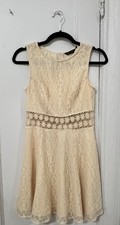 New Look Cream/Ivory Lace Fit & Flare Dress, Small/S/4, Pre-owned - Good