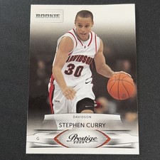 Stephen Curry 2009-10 Panini Prestige - Rookie #230 (RC) Davidson Wildcats Card. rookie card picture