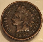 1898 1C BN Indian Cent! Good Condition Coin!
