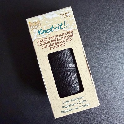 Beadsmith Knot It Waxed Polyester Cord, 1mm 2 ply - 144 Meter Spool You Pick