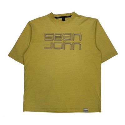 Sean John Spellout T-Shirt - XL Gelb Baumwolle