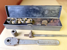 VINTAGE BRITOOL SOCKET SET WAR FINISH BRITISH MADE GARAGE MECHANIC OLD TOOLS
