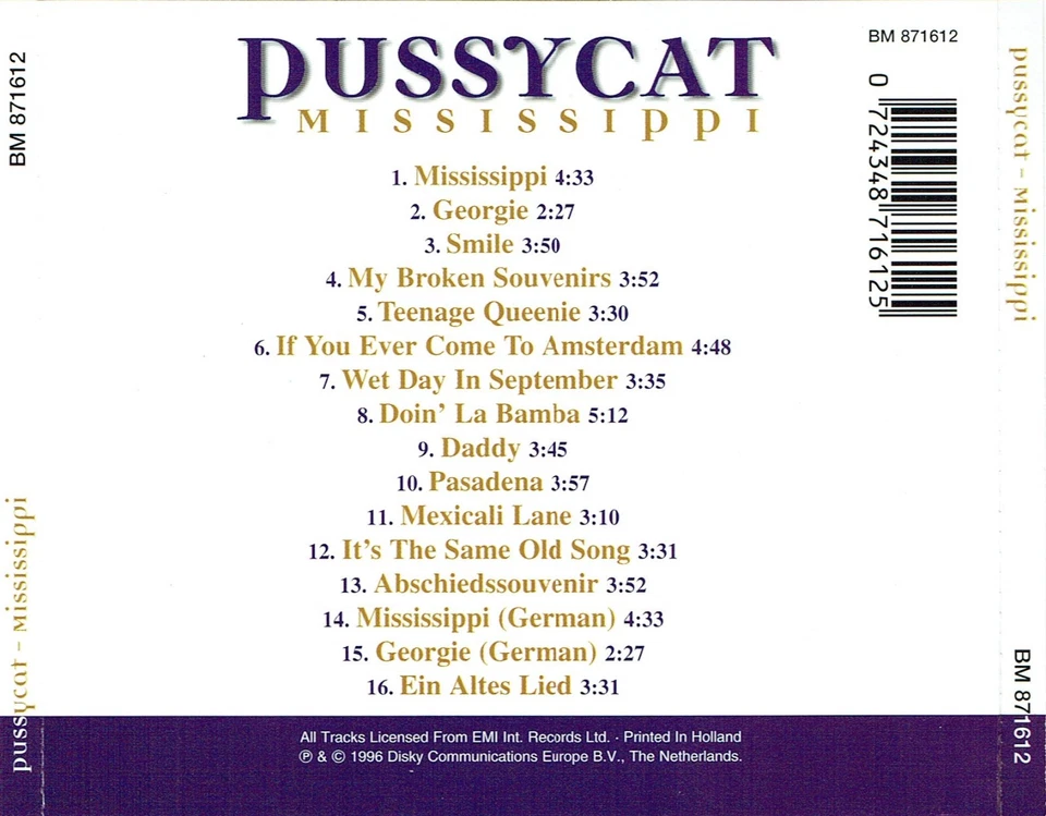 (CD) Pussycat - Mississippi - Georgie, Smile, My Broken Souvenirs, u.v.a. - Bild 2 von 2
