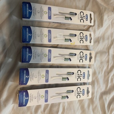 5 Packs Oral-B Clic Toothbrush Replacement Brush Whitening Heads 10 Brush Heads