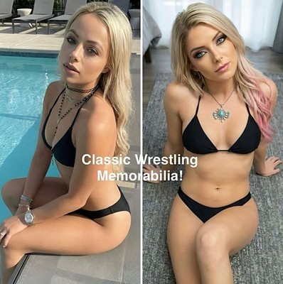  LIV MORGAN & ALEXA BLISS Bikini Clad!  -  4 x4  Square, Borderless COLOR Photo!
