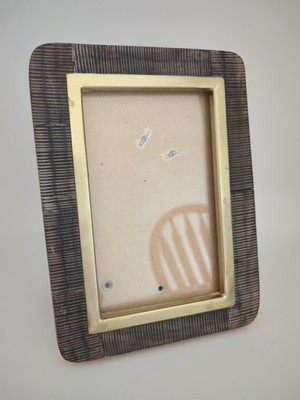 Brass Metal With Wood Border Picture Frame 4x6''