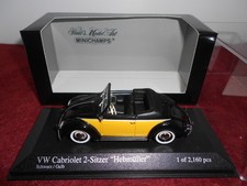 Rare Minichamps 1/43 Volkswagen Cabriolet 2-Sizer Hebmuller 1949 Black/Yellow