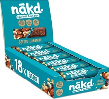 Nakd Salted Caramel Natural Fruit & Nut Bars Vegan Healthy Snack Gluten