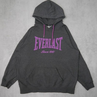 Everlast Hoodie Damen XL Grau Boxing Since 1910 Lila Retro Streetwear
