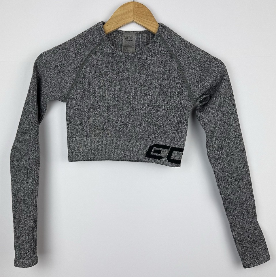 ECHT Grey Workout Set Size XS Leggings Longsleeve Top EUC