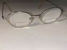 Vintage Oval Half Rim Eyeglasses Frames France: Gold  Tan 50-18-125 Unmarked