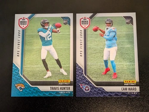 2025 Panini Instant NFL RPS First Look Cam Ward and Travis Hunter - 2 Card Lot