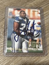 Leon Lett Auto Signed 1997 Fleer Card Dallas Cowboys Legend #156
