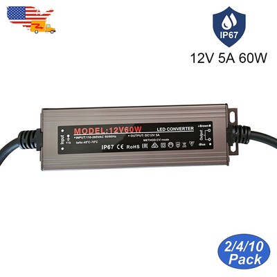 60W Power Supply Outdoor 12V 5A IP67 Waterproof Led Driver 12V Adapter For Strip
