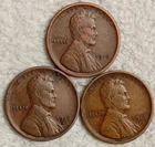 1916S 1916D 1916 - 3 FINE Lincoln Wheat Cents - Year Set - *SEE DESC* Lot C