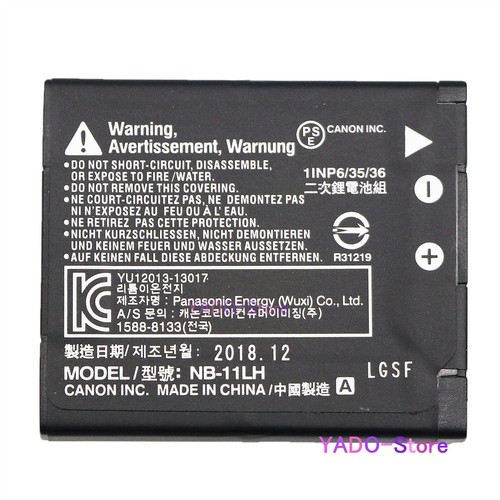 Batterie d'origine Canon NB-11LH NB-11L 3,6V, 800mAh 2,9Wh - Photo 2 sur 4