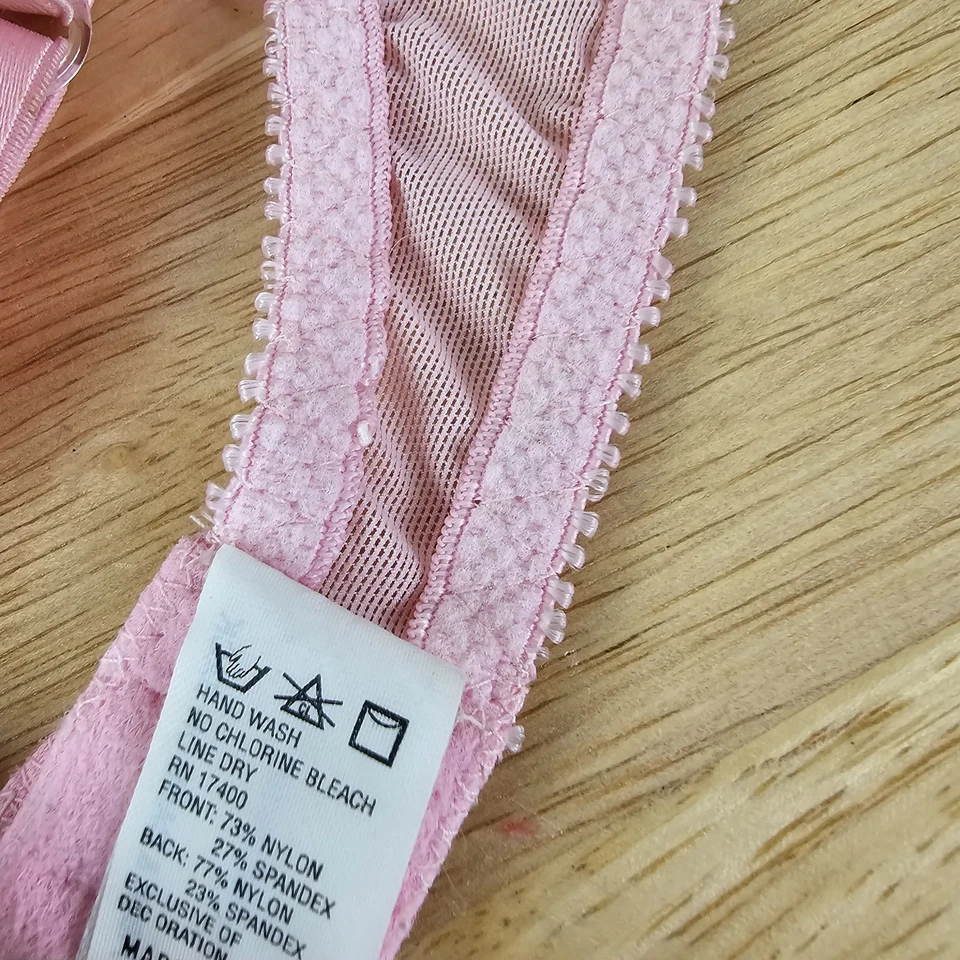 Sujetador push up Frederick's Of Hollywood para mujer rosa de encaje con tiras talla 34D Foto 4 de 4