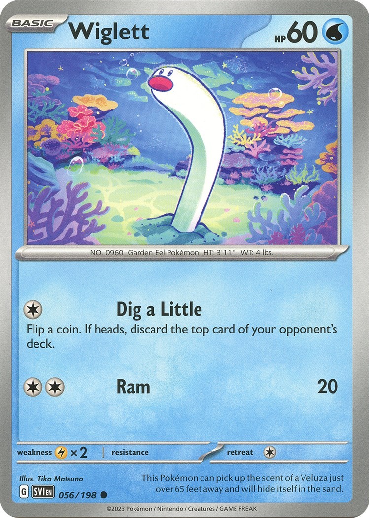Pokemon Wiglett 056/198 Scarlet & Violet Base Set Common NM