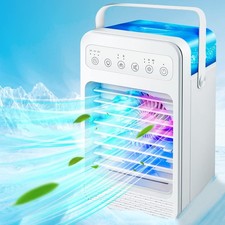 6-in-1 USB Portable Evaporative Air Cooler Fan Humidifier Purifier 4 Speed Timer