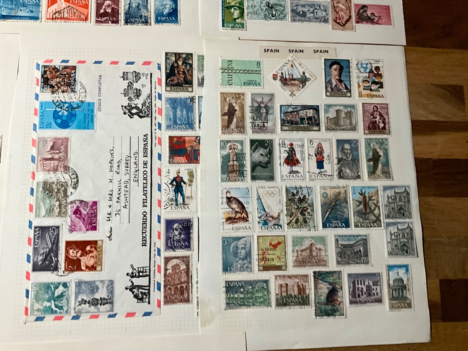 Spain Stamps Collection -  1800- to modern on leaves mint & used hinged x11