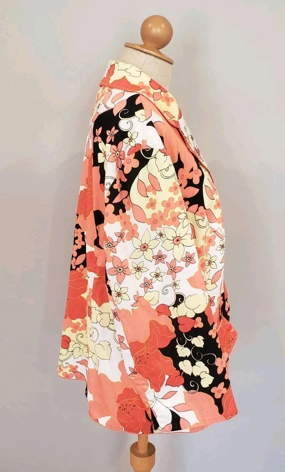 Alexandra Bartlett женщина оранжевый коричневый цветочный 3 кнопки блейзер куртка размер 20 Вт - Изображение 2 из 4