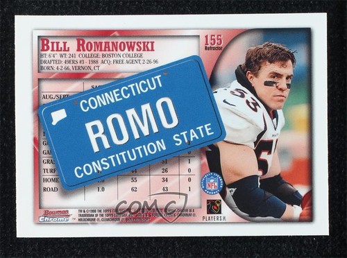 1998 Bowman Chrome Interstate Refractor Bill Romanowski #155 0d44 | eBay