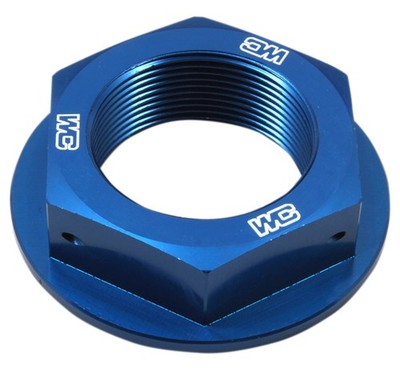 Works Connection Blue Anodized Aluminum Steering Stem Nut (24-360)