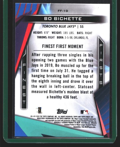 Bo Bichette 2020 Finest Finest Firsts Toronto Blue Jays - Picture 2 of 2