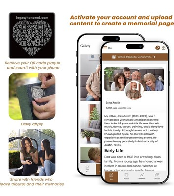 #ad Personalized QR Code Memorial Plaque for Cemetery Headstone $33.99