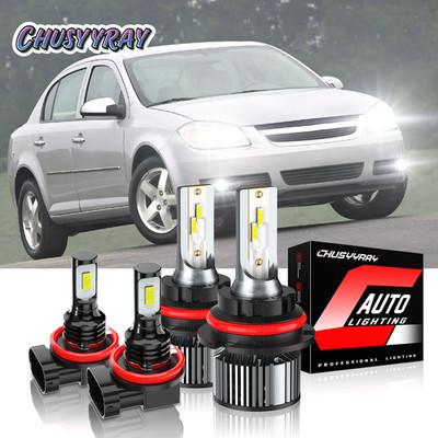 Fit Chevy Cobalt 2005 2006-2010 LED Headlight High + Low Beam + Fog Light Bulbs