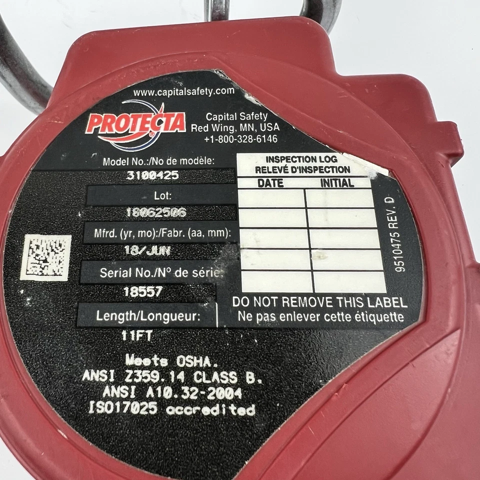 Rebel 11 ft Protecta 3100425 Single Retractable Lanyard & Harness Foto 4 de 4