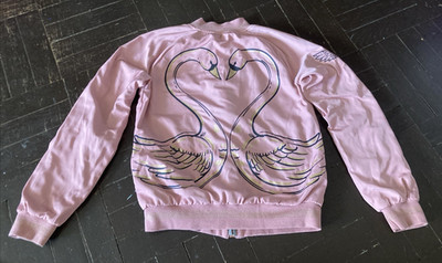 Epic Threads Spring Jacket Reversible Pink Gold Swan + Grey Youth Girl Large